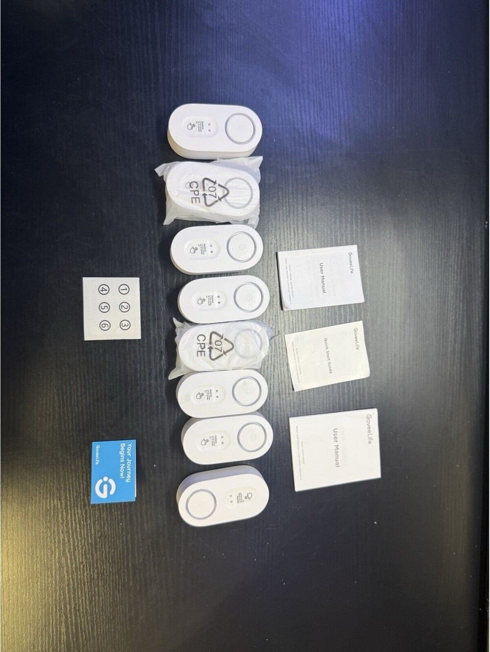 GoveeLife H5059 Water Leak Detector 1S Lot of 9 Sensors Manuals Accessories